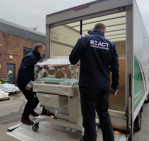 Incubator being loaded