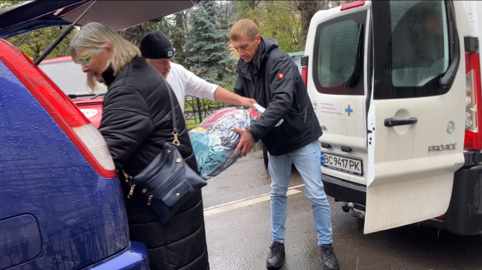 Unloading in Lviv