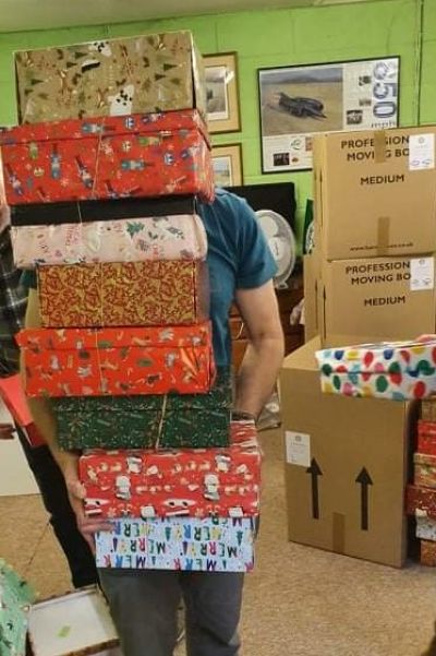 The author with boxes The author with boxes